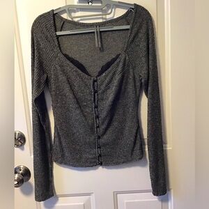 Anthropologie lace trim top